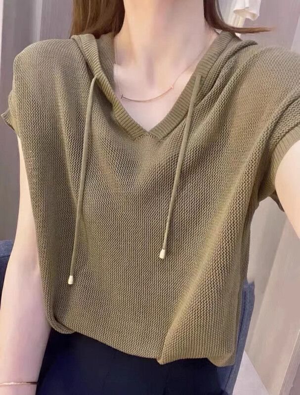 【I-D】Korean Style Hooded Loose Shirt YS3046# LL