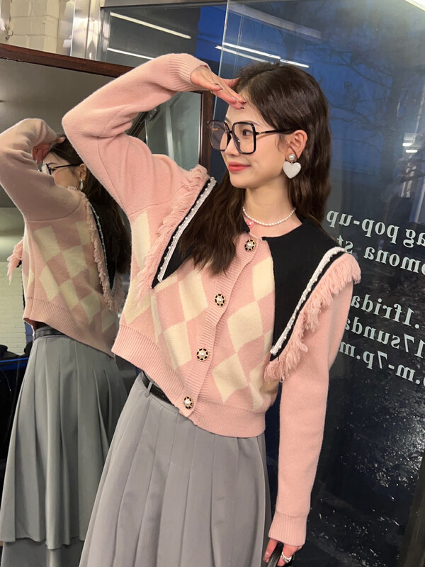 New in autumn! [FEIMAO (YIMAO)] color matching sweet and gentle warm sweater Z-3051# LSL