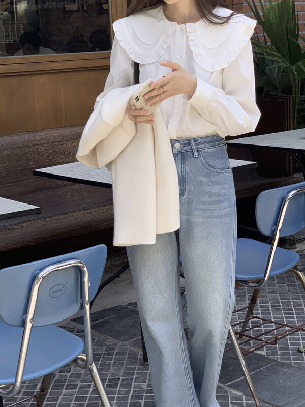 New in early autumn!【T.G】Fashion sweet doll collar fungus shirt 18026# CLS
