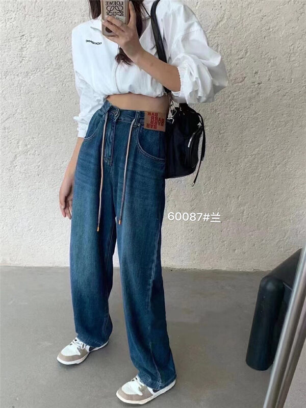 New in autumn! [OKD] Stretch letter leather design jeans 60087# GY