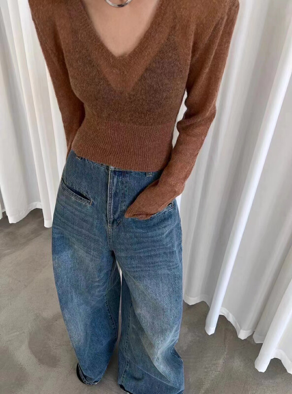 New in autumn! [MI] Korean V-neck short warm sweater 1509# PCZ