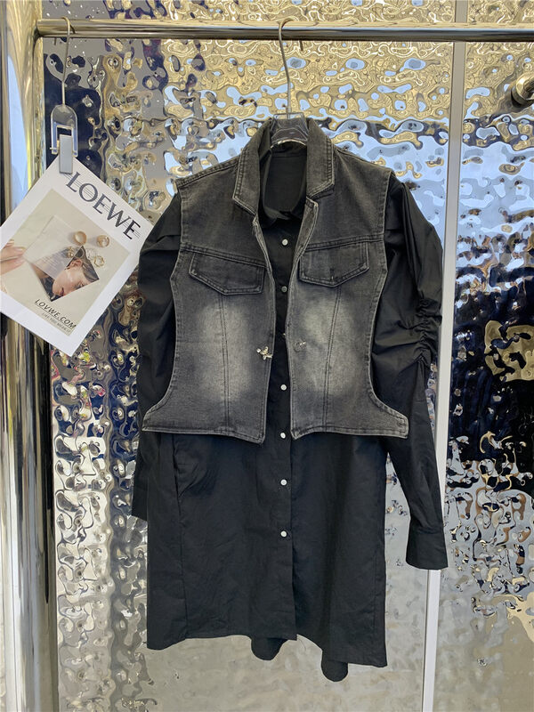 Autumn is new! [Yayiro] Design fashion vest + puff sleeves slim shirt suit 2569# GYJ