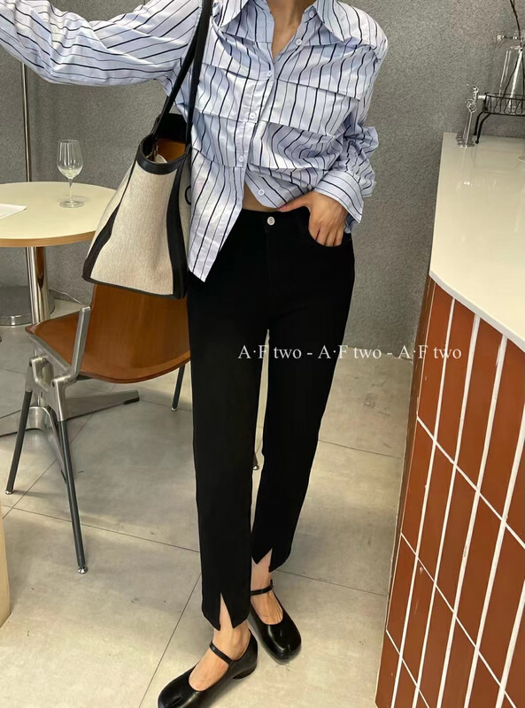 【Strictly Selected by Buyers-Dai Jiaer】Casual Slit Versatile Jeans (Pants Only) 81203-1# CL
