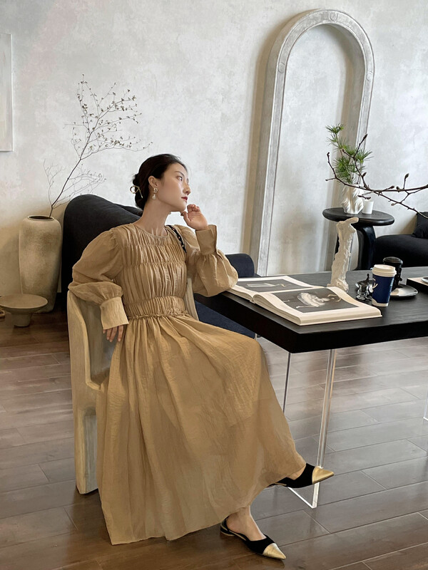 New in early autumn! [YOOMINI] temperament, versatile and slim dress (with suspenders) Q16054-W# WPL