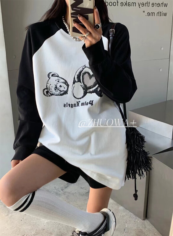 New in autumn! [Strictly selected by buyers - Zhuowa] Raglan sleeves love bear print long-sleeved T-shirt 2531# CL