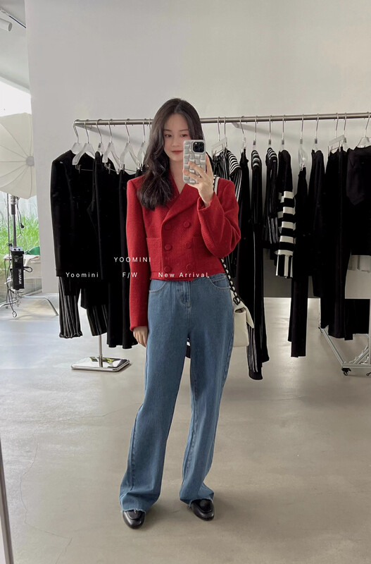 Autumn is new! [YOOMINI1] Korean version of loose straight all-match jeans Q16235-S# WPL