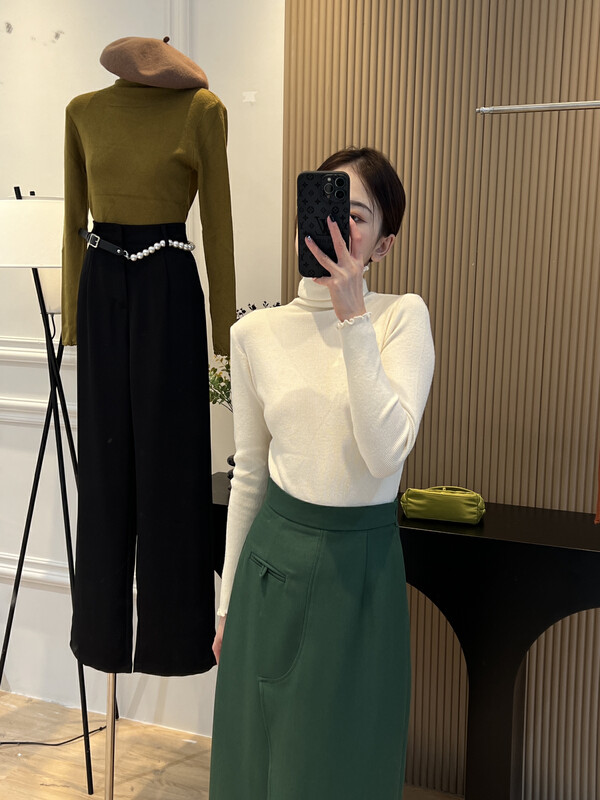 New in autumn! [FEIMAO (YIMAO)] Simple and slim bottoming shirt with fungus edge Z-5502# LSL