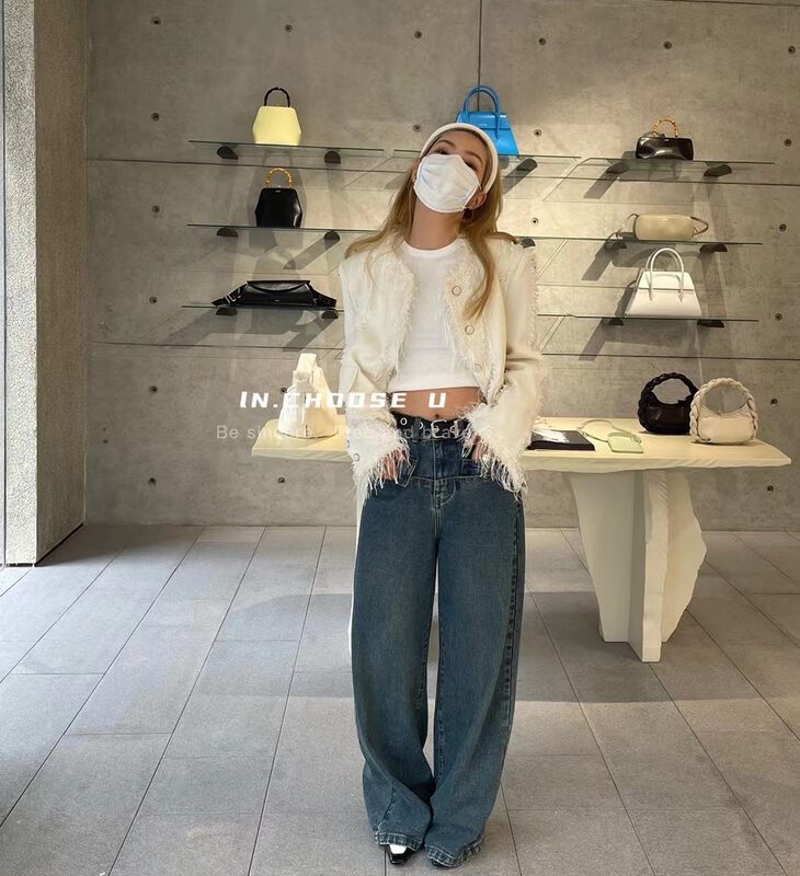 【IN.CHOOSE U】Fashionable high street style front pocket jeans 69392# CQW