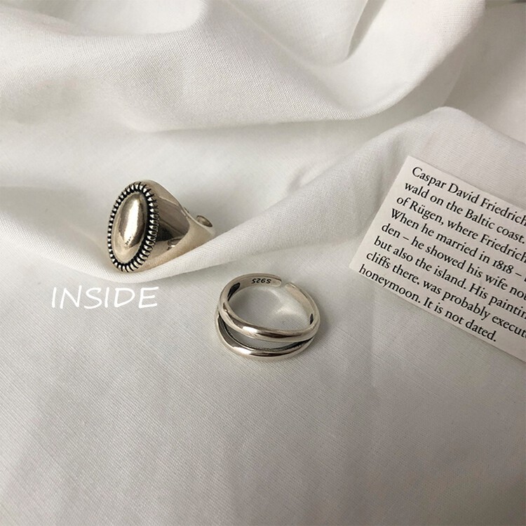 [INSIDE] ins cold wind retro fashion outdated niche design personality ring (with box random) J3379# ZXL