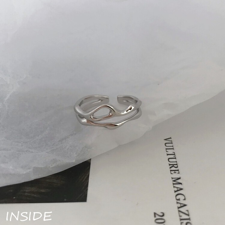 [INSIDE] Korean Exquisite Simple Cold Style Zircon Line Ring (with Box Random) (Two Piece Set) J3556# ZXL