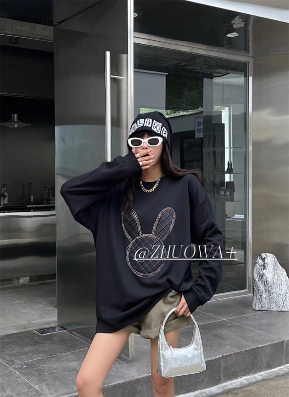 New in autumn! [Strictly selected by buyers - Zhuowa] Korean trend rabbit loose long-sleeved T-shirt 2328# CL