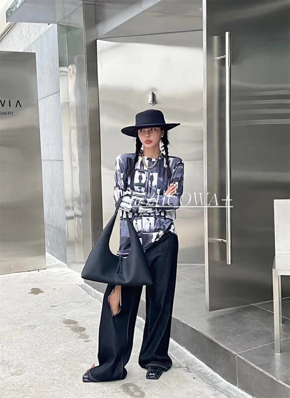 New in autumn! [Strictly selected by buyers - Zhuowa] niche color ins fashionable all-match long-sleeved T-shirt 2655# CL