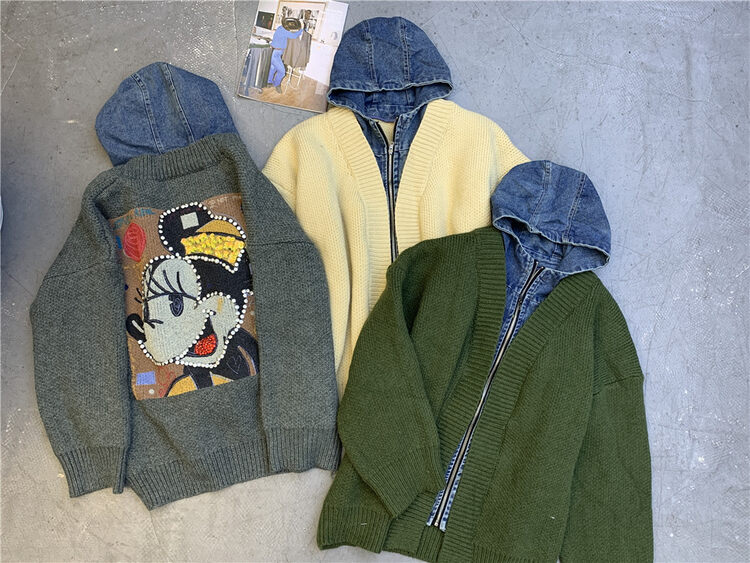 New in autumn! [Yayiro] Mickey stitching zipper denim jacket 2787# GYJ