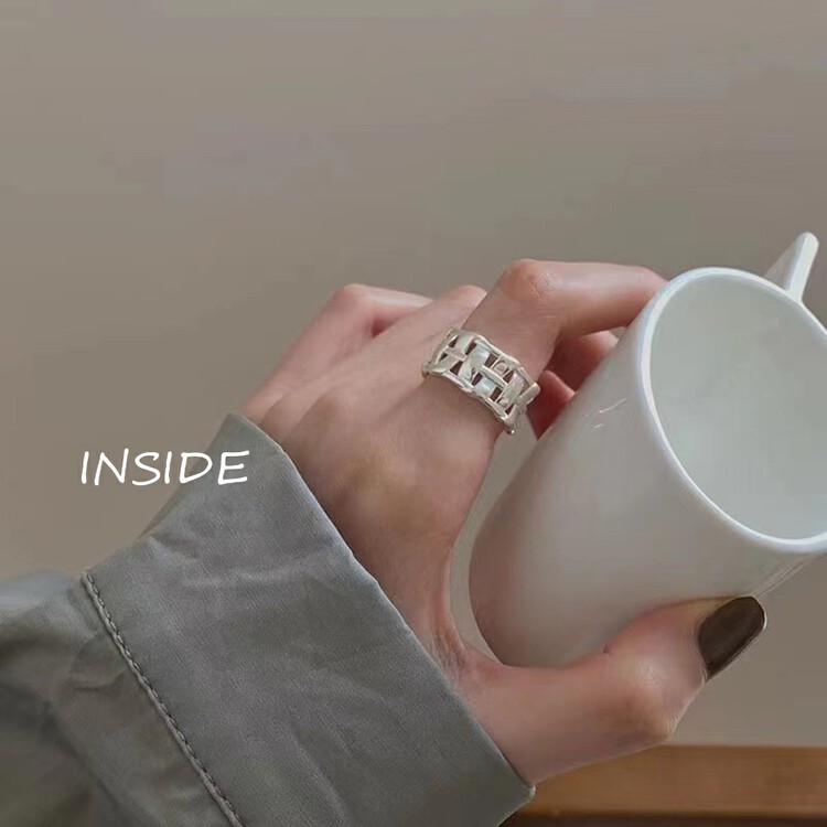 【INSIDE】Korean niche design woven open adjustable ring (with box randomly distributed) (two packs) J3573# ZXL