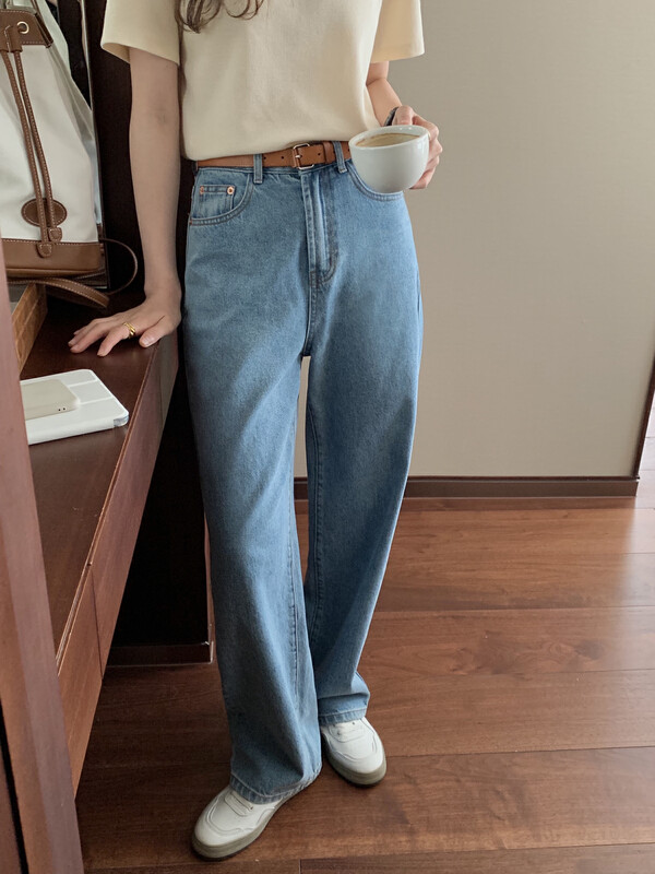 New in early autumn!【T.G】Korean version slim and versatile straight jeans 18053# CLS