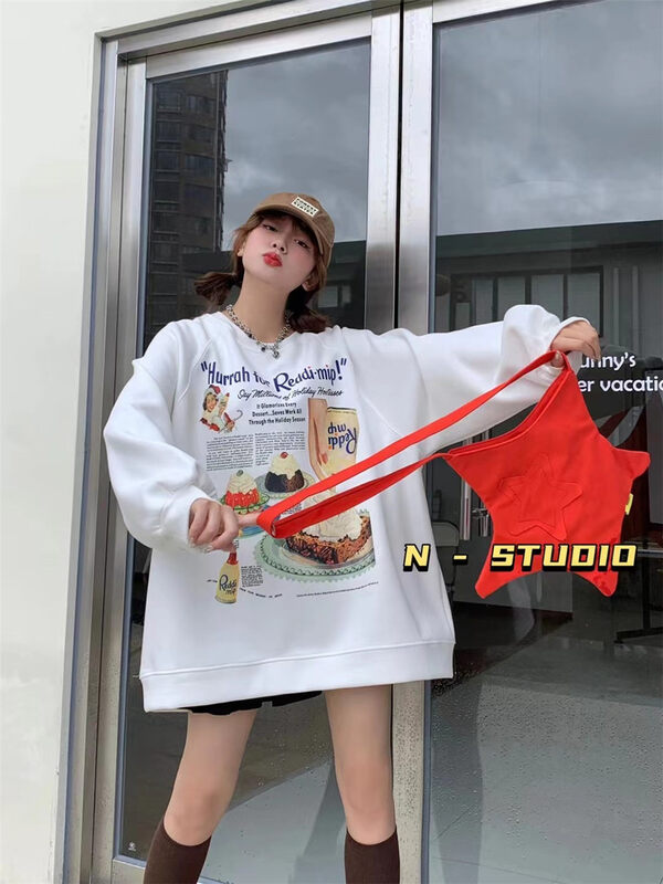 New in autumn! [N] Printed pullover all-match sweater Q243# WTT
