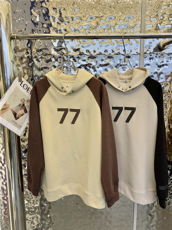 New in autumn! [Yayiro] hooded color-block sleeve number 77 sweater 6957# GYJ
