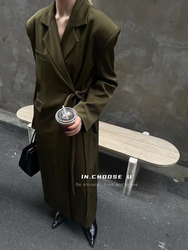 Autumn is new!【IN.CHOOSE U】Fashion silhouette loose long suit 67297# CQW