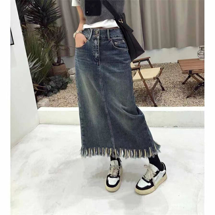 Autumn is new! [QUEEN QUEEN] Korean version of the fashion denim fringed skirt AL9998# OZQ