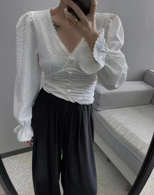 New in early autumn! [MI] Simple solid color all-match small shirt (without necklace) 1160# PCZ
