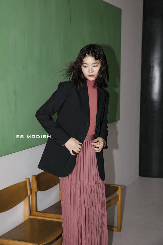 New in early autumn! [ES MODISH] Backless design temperament suit JK1774# CQW