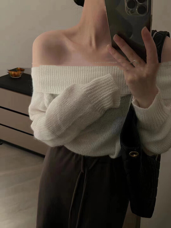 New in autumn! [MI] Korean version of the Western style one-shoulder warm sweater 1480# PCZ