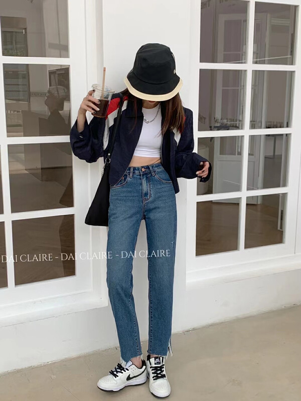 Autumn models are new! [Strictly selected by buyers-Dai Jiaer] Korean version of fashionable and slim all-match jeans 91112# CL