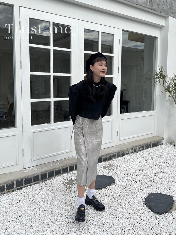【TRUSTME】French retro pleated shirt 40028