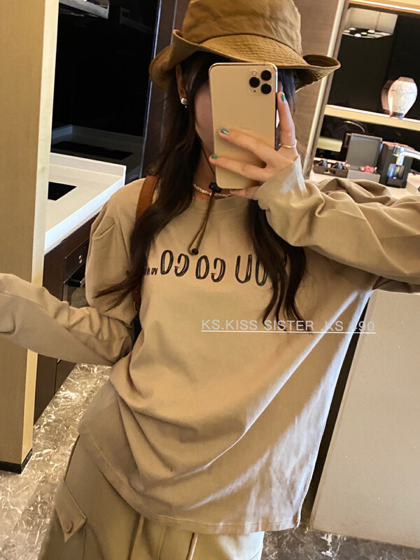 New in early autumn! [KS] Puff sleeves, lazy, loose, round neck, long-sleeved T-shirts 22253# CQW