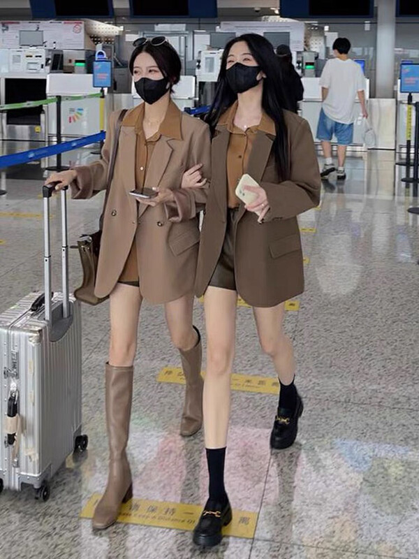 New in autumn! [KIKI STUDIO] Simple and versatile commuter long-sleeved suit 6499# HJY