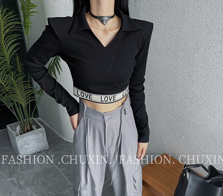 Autumn is new! [C.X original heart] Korean version of the small women's slim fit POLO shirt -6563# WTT