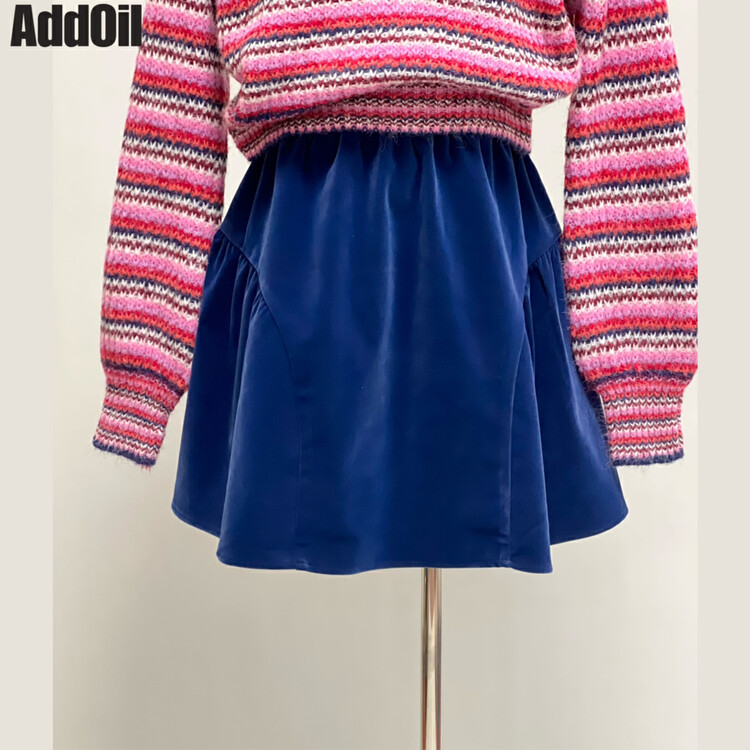 New in early autumn! [ADDOIL] Elastic waist velvet slim skirt 6001-1# ZXL