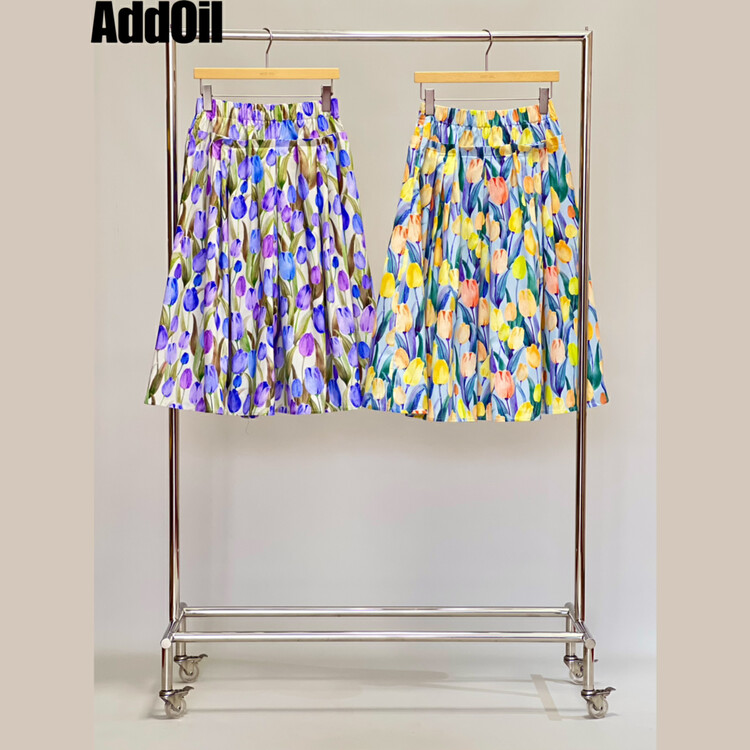 New in autumn! [ADDOIL] elastic waist tulip skirt 8003-1# ZXL
