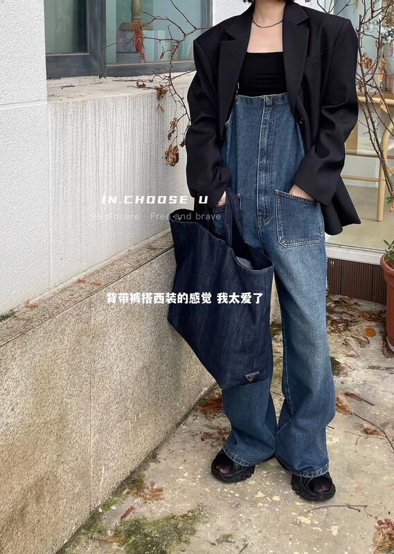 【IN.CHOOSE U】Retro front pocket nostalgic overalls (adjustable shoulder straps) 66315# CQW
