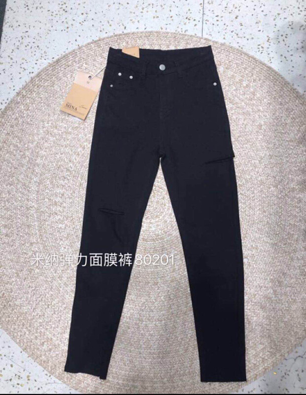 New in autumn! [MINA] Thin material elastic skinny jeans 80201-2# LSW