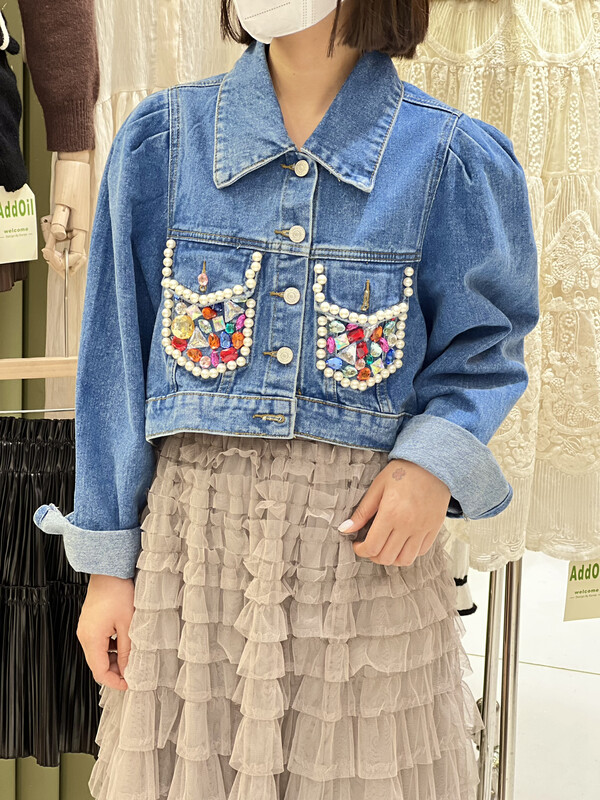 New in autumn! [ADDOIL] craft pearl wash denim jacket 2683# ZXL