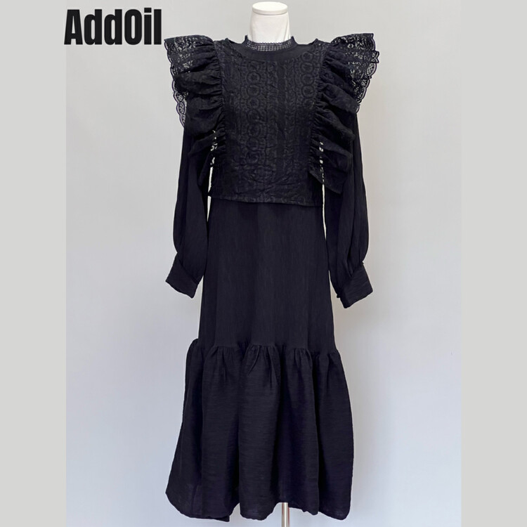 New in autumn! [ADDOIL] lace retro ruffled lace shirt 85040# ZXL