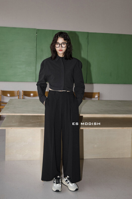 New in early autumn!【ES MODISH】Loose loose wide-leg casual pants SL1783# CQW