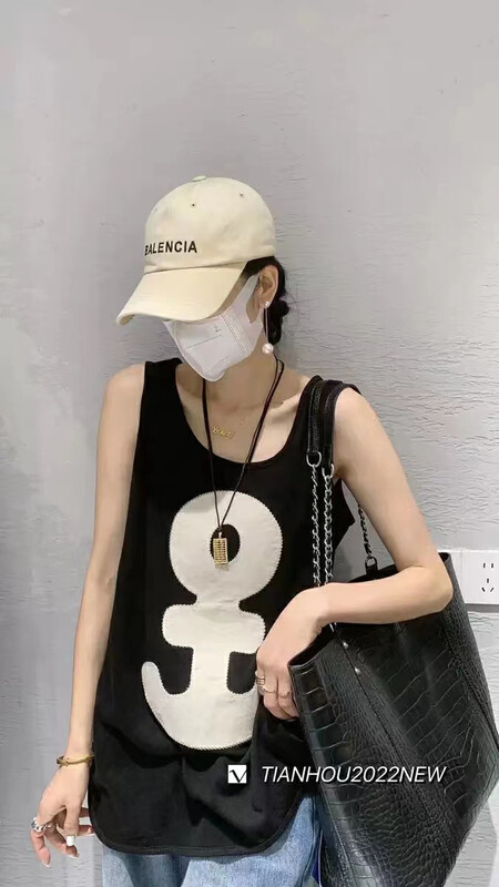 【I-D】Korean heavy industry embroidery vest/sling 8301# L