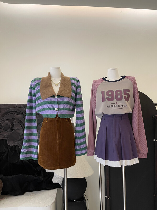 New in autumn! [Timely rain] Korean style ins retro niche design polo collar warm sweater W1078# WPL