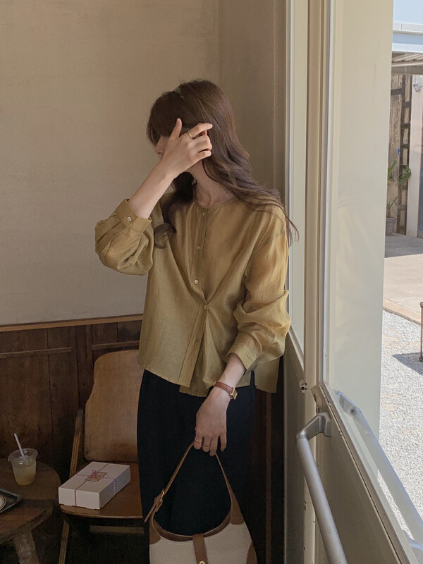 New in early autumn!【T.G】Slim and comfortable single-breasted shirt 18069# CLS