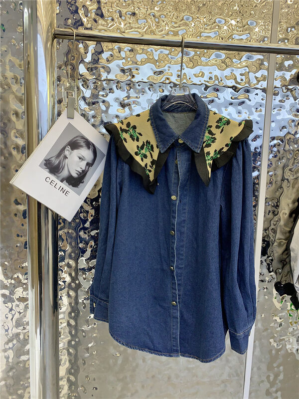 New in autumn! [Yayiro] stitching collar design niche shirt 2631# GYJ