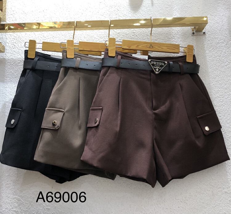 Autumn is new! [Queen QUEEN] Korean version of the simple, versatile and slim casual shorts (with belt) A69006# OZQ