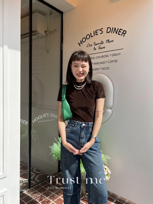 【TRUSTME】Retro Solid Color Velvet Short Sleeve T-Shirt 40027