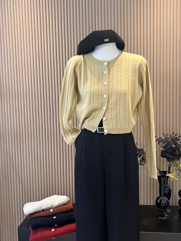 【FEI MAO】Korean sweet temperament 80% wool knitted cardigan Z-15016# CQW