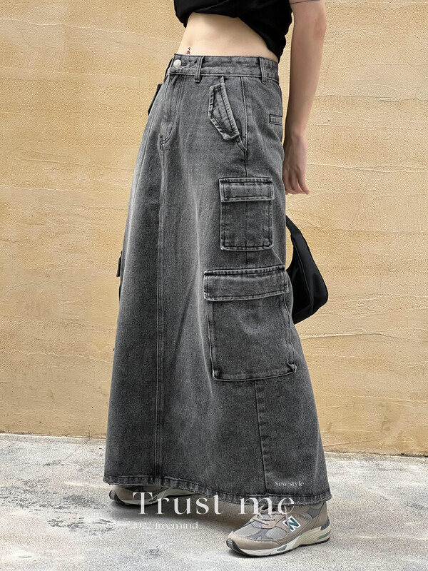 【TRUSTME】Washed Denim Skirt 40122