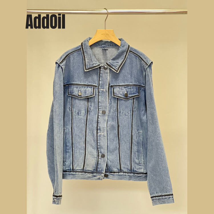New in autumn! [ADDOIL] Retro fashion temperament denim jacket 3365# ZXL