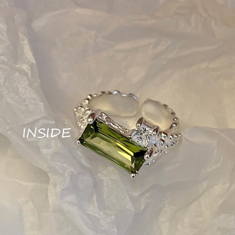 [INSIDE] Korean exquisite high-end square zircon fashion all-match ring (with box random distribution) J3470# ZXL