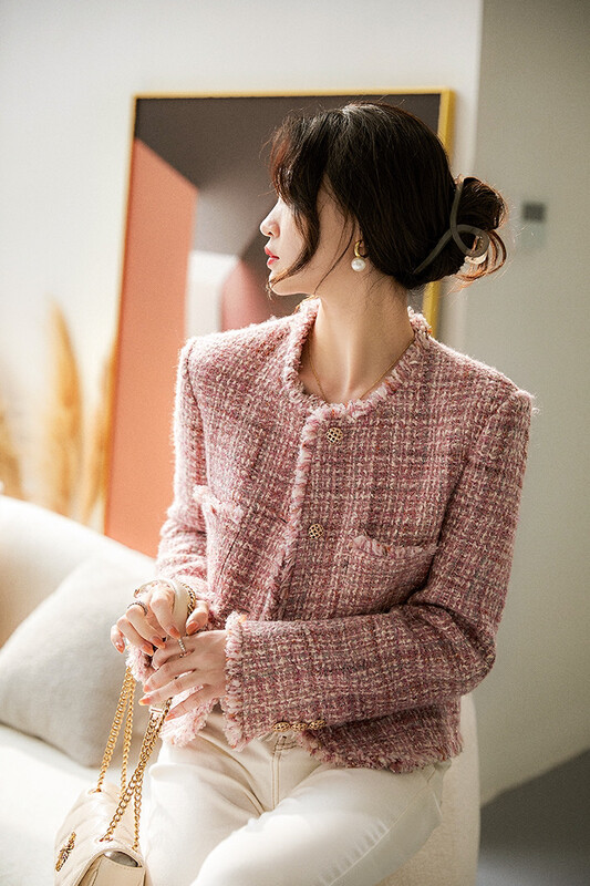 New in autumn!【KIKI STUDIO】Korean version of fashionable small fragrance short coat 6582# HJY