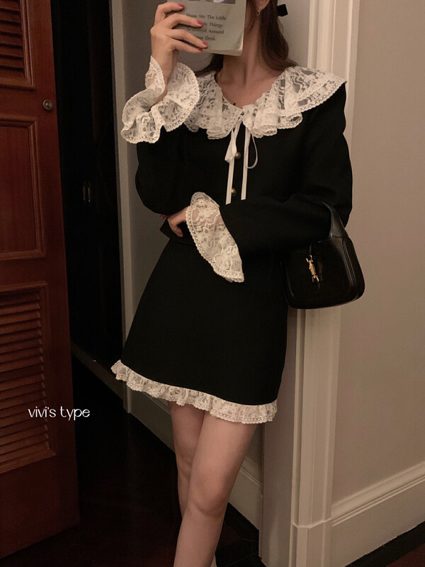 New in autumn!  【VIVIS TYPE】French lace tie short jacket 9688# HJY